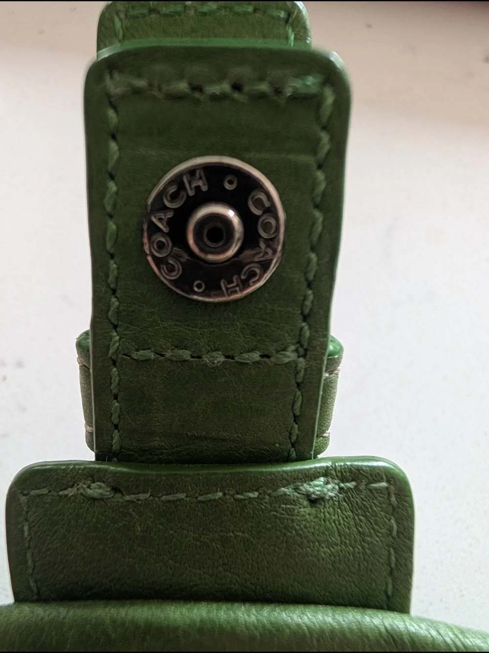 Coach Vintage Soho Leather Wristlet In Rare Green